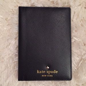Kate Spade Black Leather Passport Cover NWOT